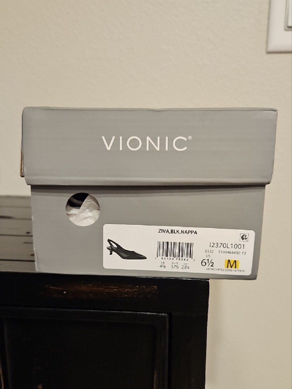 Vionic Womens Ziva Black Slingbacks Size 6.5 Medium (B, M) - Picture 5 of 6